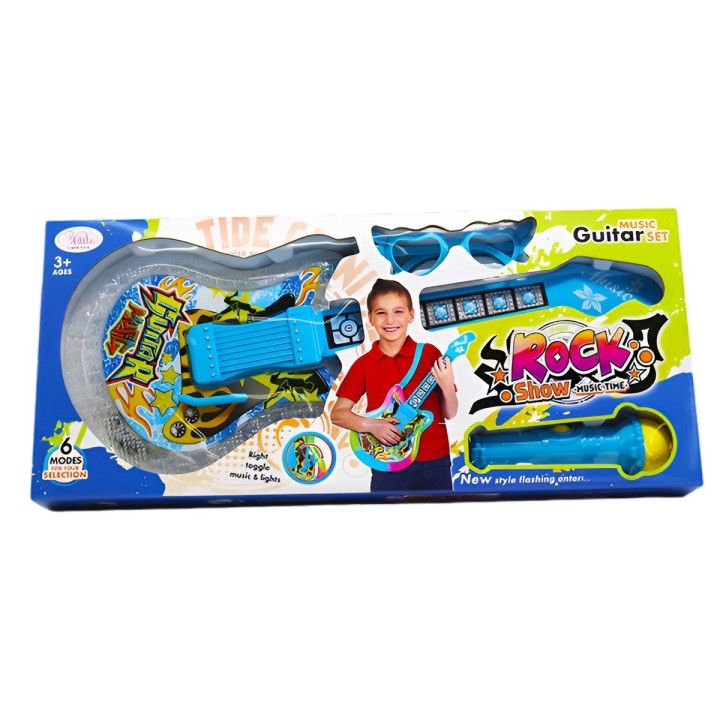 Guitarra De Juguete Con Microfono Juguete Unisex + Baterias