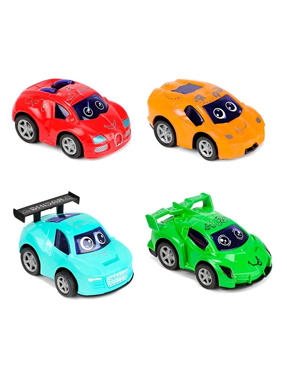 Carros De Cuerda Deportivo Ojitos Coleccion X 4 Unidades