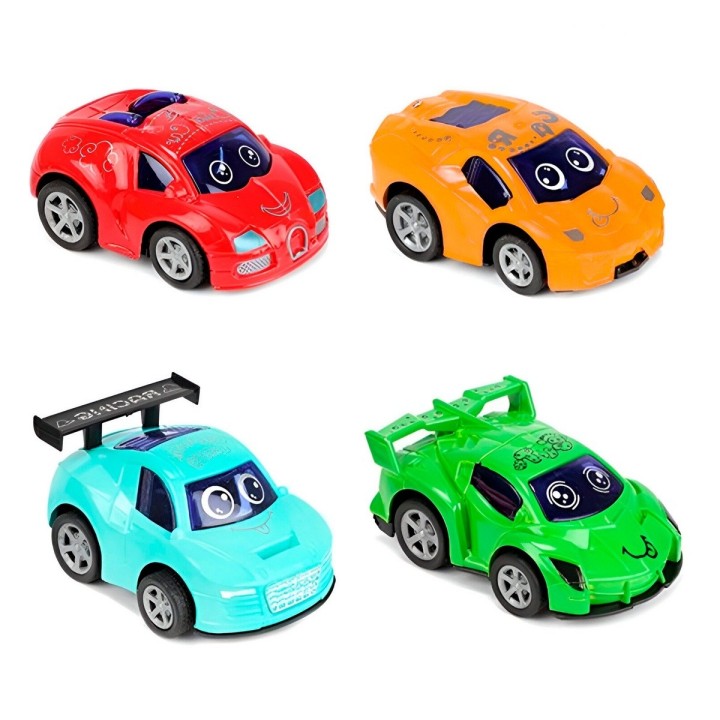 Carros De Cuerda Deportivo Ojitos Coleccion X 4 Unidades