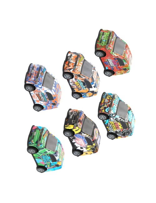 Carro Buseta Grafiti Deportiva Multicolor Juguete X 6 Unidad