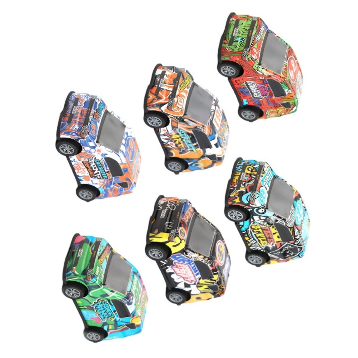 Carro Buseta Grafiti Deportiva Multicolor Juguete X 6 Unidad