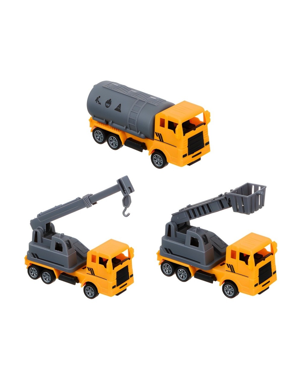 Camion Construccion Linea Amarilla Juguete Interactivo X 3 U