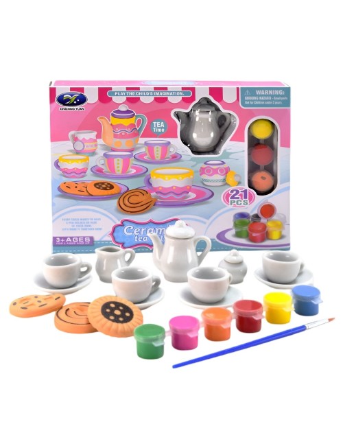 Juego De Te Porcelana Mini Juguete Tetera Personalizable