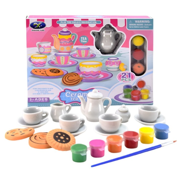 Juego De Te Porcelana Mini Juguete Tetera Personalizable