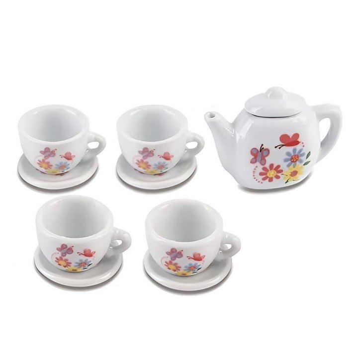 Juego De Te Mini Porcelana Juguete Tetera Platos Ositos