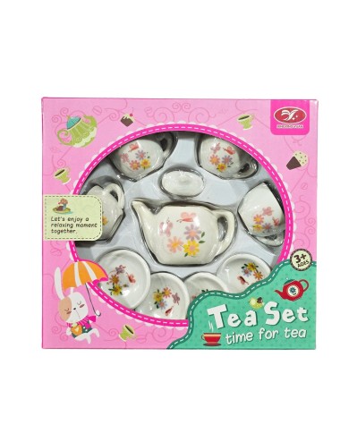 Juego De Te Mini Porcelana Juguete Tetera Platos Ositos