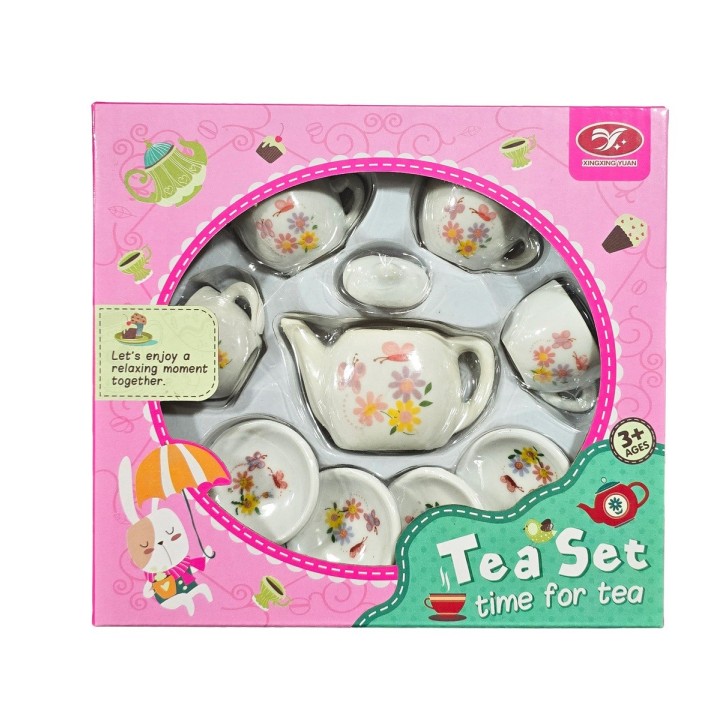 Juego De Te Mini Porcelana Juguete Tetera Platos Ositos