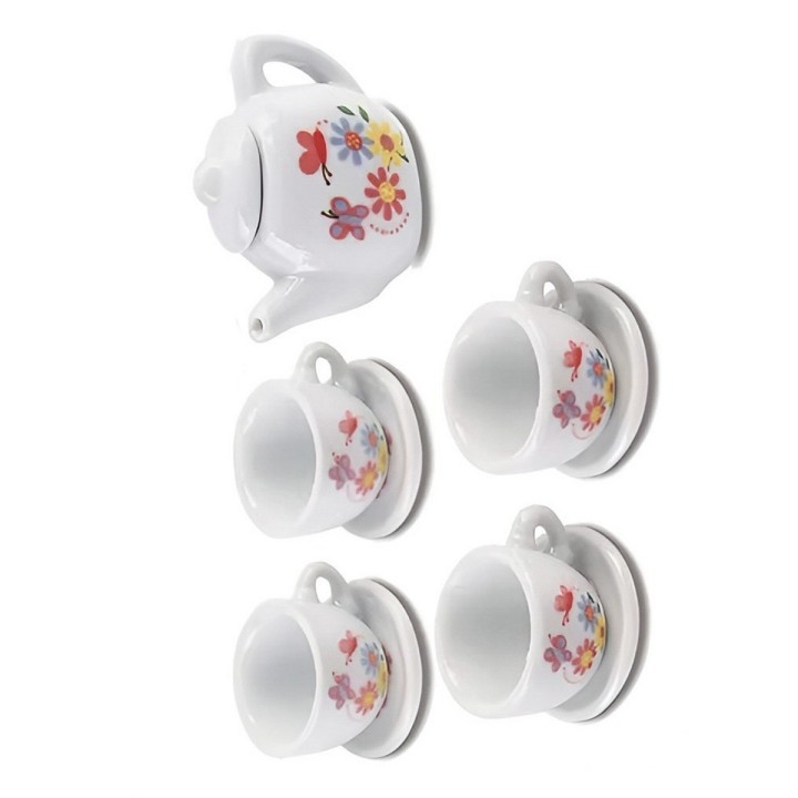 Juego De Te Mini Porcelana Juguete Tetera Platos Ositos