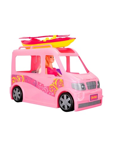 Muñeca Accesorios De Viaje + Carro Juguete Interactivo