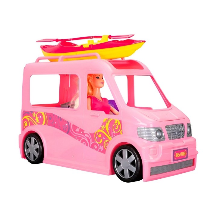 Muñeca Accesorios De Viaje + Carro Juguete Interactivo