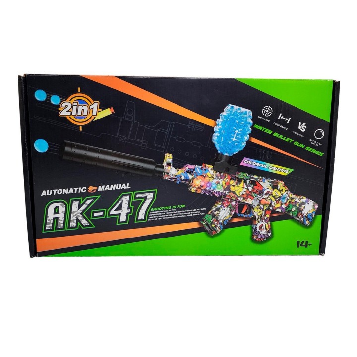 Pistola De Hidrogel Ak-47 2 En 1 Automatica + Accesorios