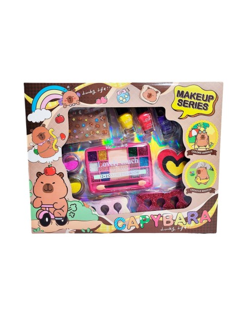 Kit De Manicure Maquillaje Capibara Juguete Niña Interactivo
