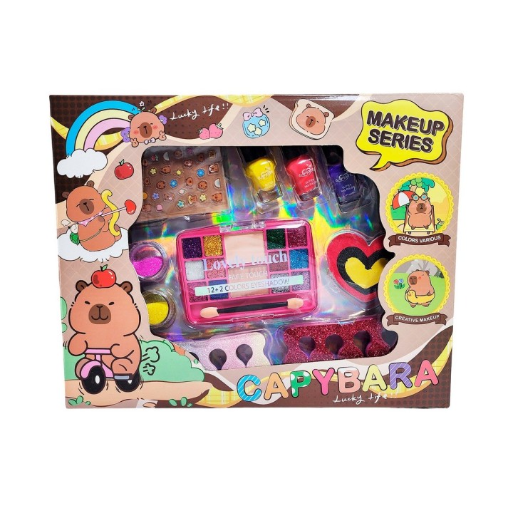 Kit De Manicure Maquillaje Capibara Juguete Niña Interactivo