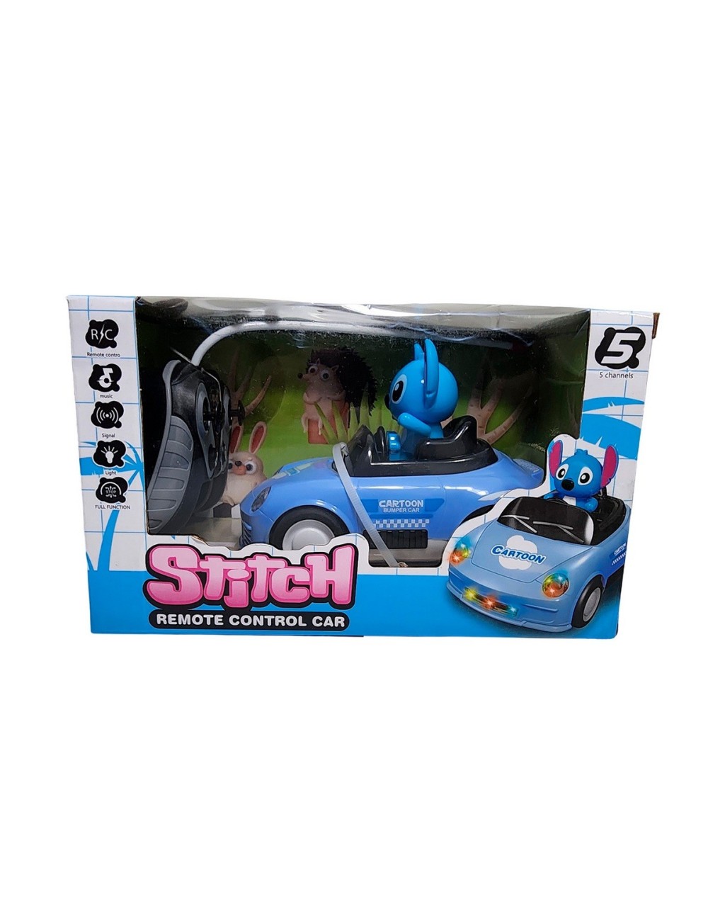 Carro Deportivo Stitch Recargable Con Control Remoto Juguete