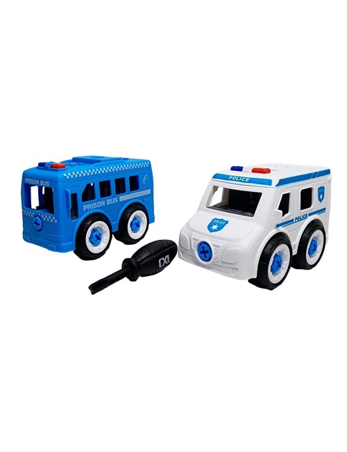 Carro Policia Juguete Armable Interactivo Didactico X 2 Unid