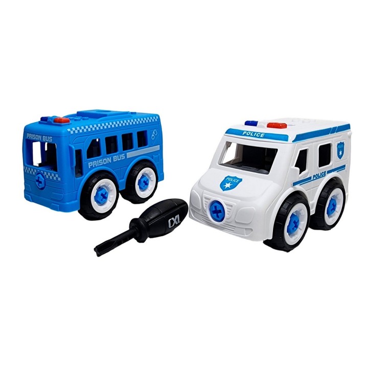 Carro Policia Juguete Armable Interactivo Didactico X 2 Unid