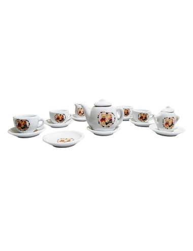 Juego De Te Porcelana Juguete Tetera Platos Pocillos Ositos