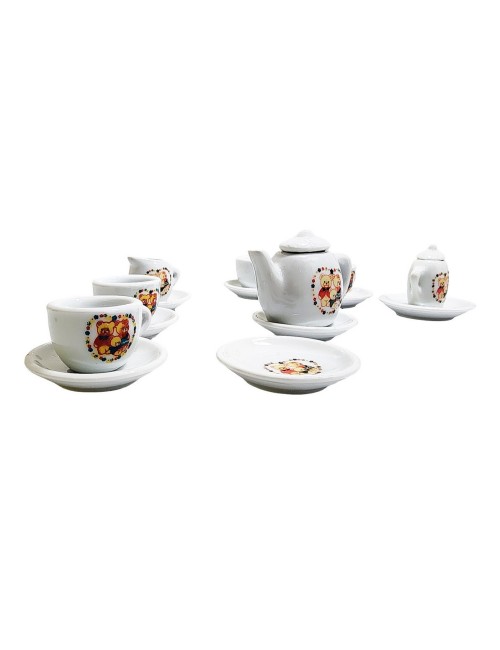 Juego De Te Porcelana Juguete Tetera Platos Pocillos Ositos