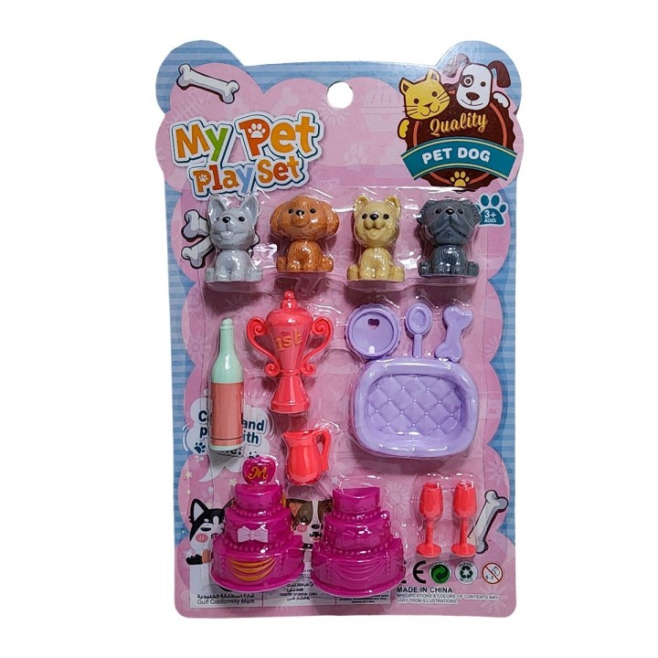 Set De Mascotas Perritos Juguete Didactico + Accesorios