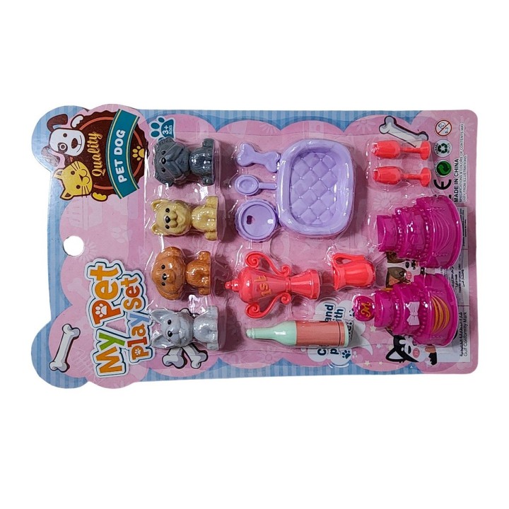 Set De Mascotas Perritos Juguete Didactico + Accesorios