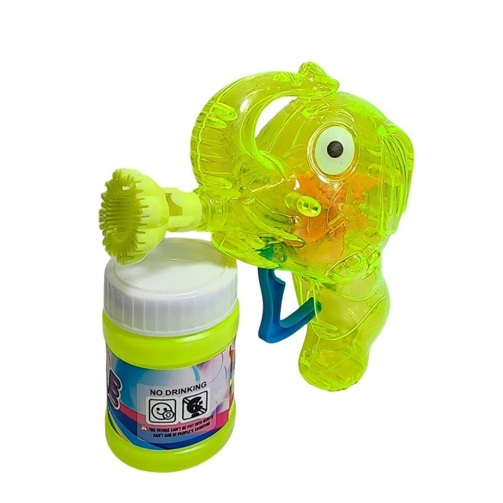 Pistola Burbujera Elefante Con Luces + Liquido Burbujero