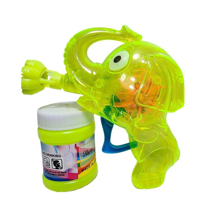 Pistola Burbujera Elefante Con Luces + Liquido Burbujero