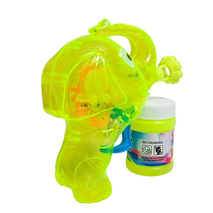 Pistola Burbujera Elefante Con Luces + Liquido Burbujero