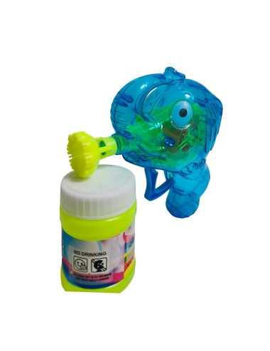 Pistola Burbujera Elefante Con Luces + Liquido Burbujero