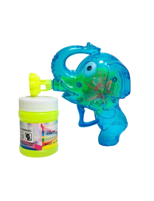 Pistola Burbujera Elefante Con Luces + Liquido Burbujero