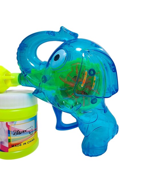 Pistola Burbujera Elefante Con Luces + Liquido Burbujero