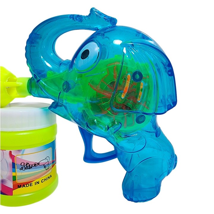 Pistola Burbujera Elefante Con Luces + Liquido Burbujero
