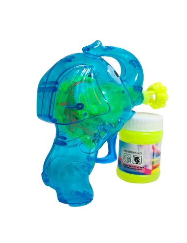 Pistola Burbujera Elefante Con Luces + Liquido Burbujero