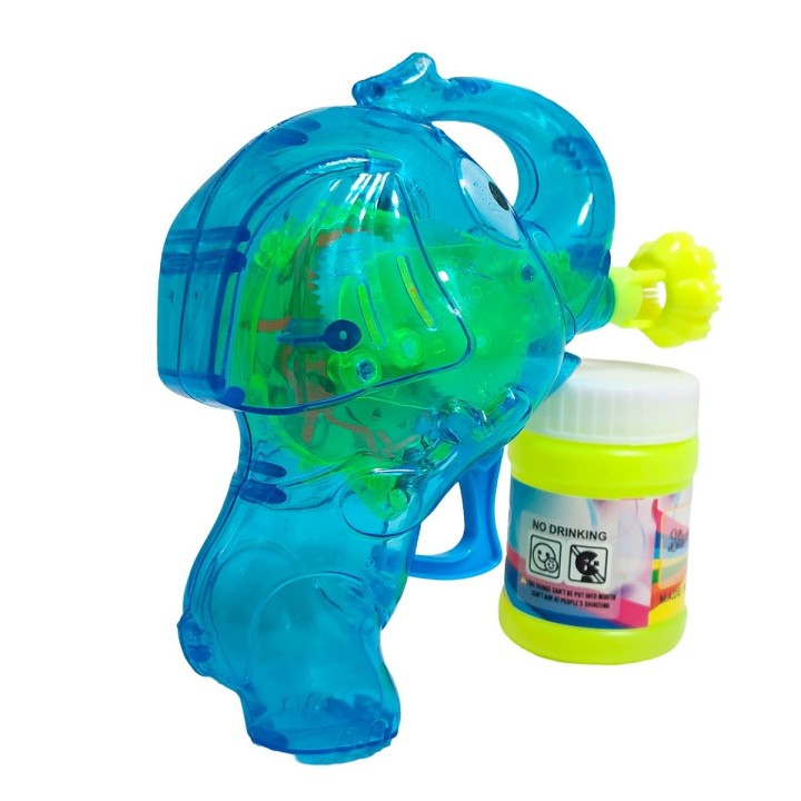 Pistola Burbujera Elefante Con Luces + Liquido Burbujero