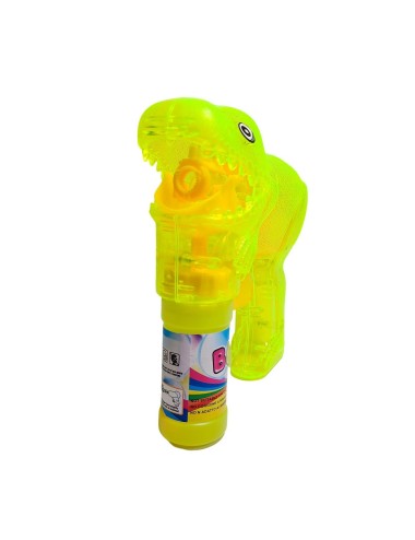 Pistola Burbujera Dinosaurio Con Luces + Liquido Burbujero