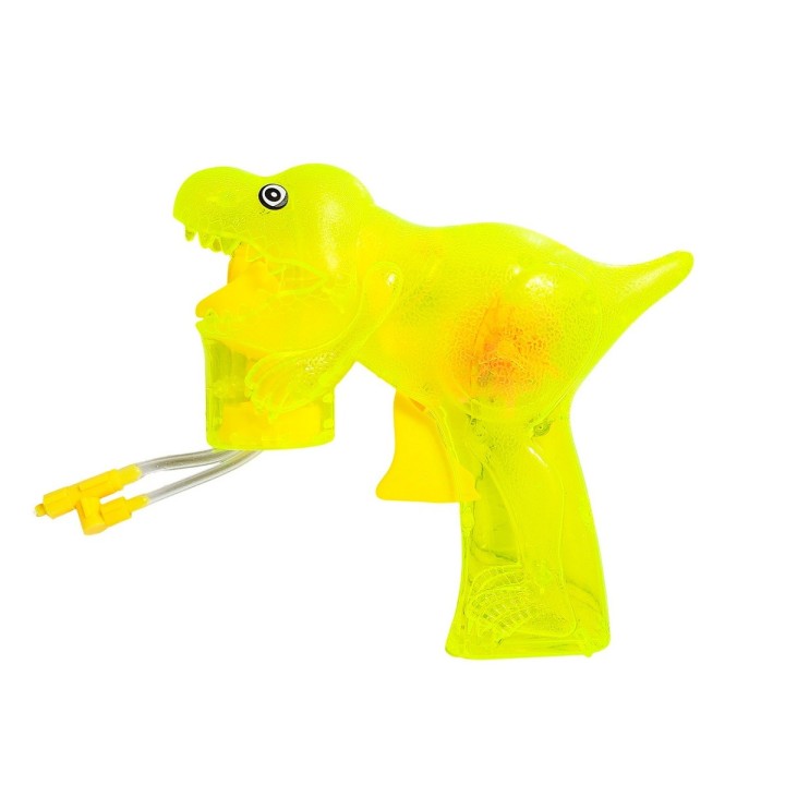 Pistola Burbujera Dinosaurio Con Luces + Liquido Burbujero