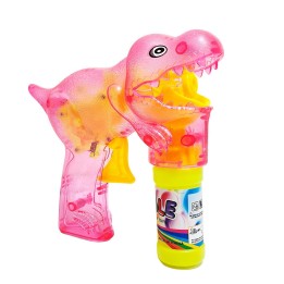 Pistola Burbujera Dinosaurio Con Luces + Liquido Burbujero