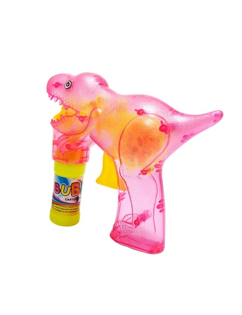 Pistola Burbujera Dinosaurio Con Luces + Liquido Burbujero