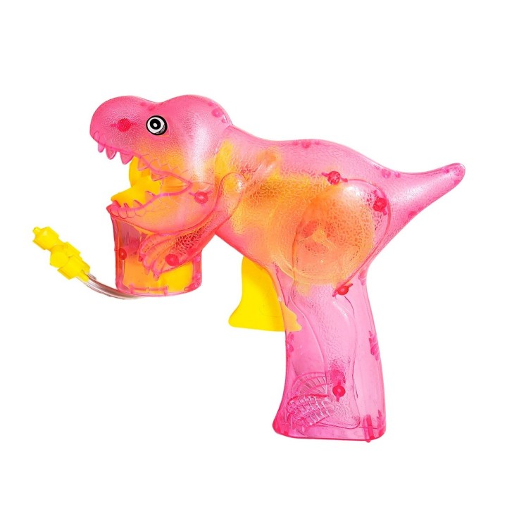 Pistola Burbujera Dinosaurio Con Luces + Liquido Burbujero