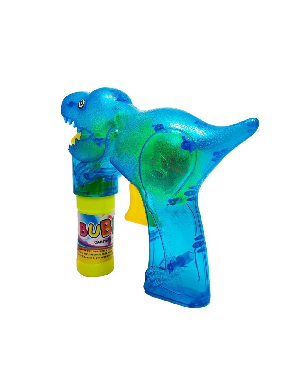 Pistola Burbujera Dinosaurio Con Luces + Liquido Burbujero