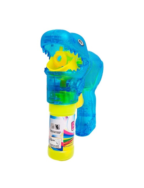 Pistola Burbujera Dinosaurio Con Luces + Liquido Burbujero