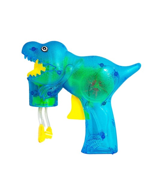 Pistola Burbujera Dinosaurio Con Luces + Liquido Burbujero