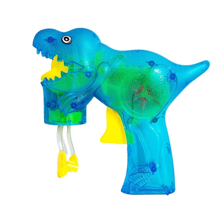 Pistola Burbujera Dinosaurio Con Luces + Liquido Burbujero