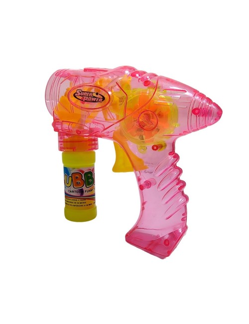 Pistola Burbujera Con Luces + Liquido Burbujero