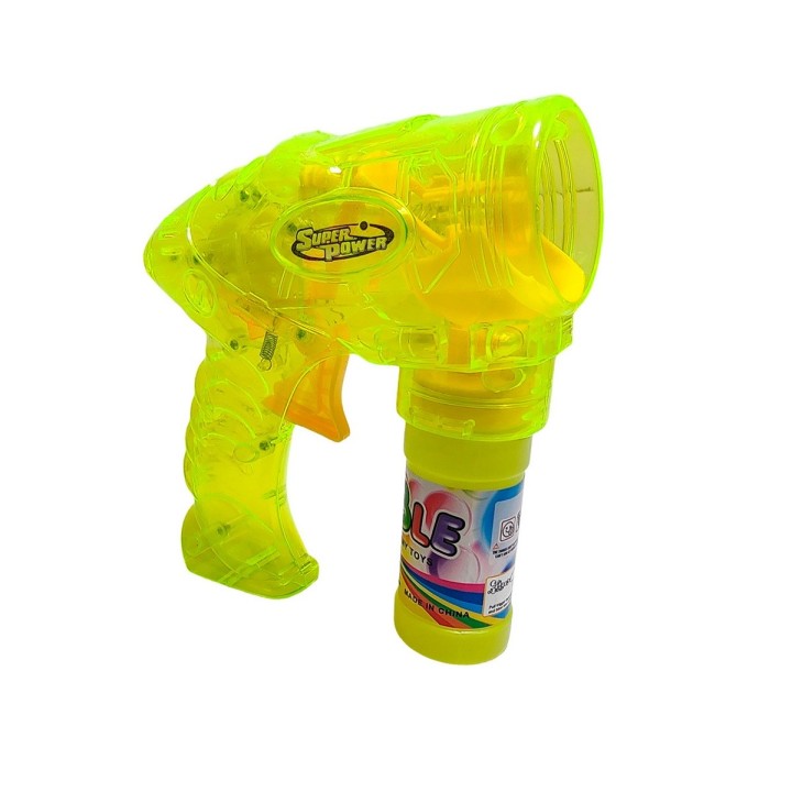 Pistola Burbujera Con Luces + Liquido Burbujero