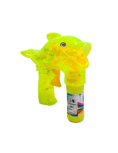 Pistola Burbujera Tiburon Con Luces + Liquido Burbujero