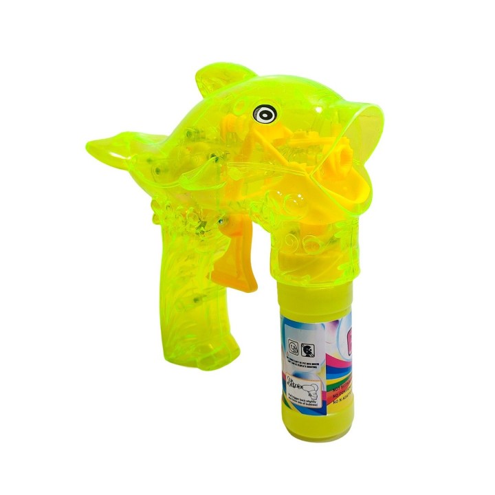 Pistola Burbujera Tiburon Con Luces + Liquido Burbujero