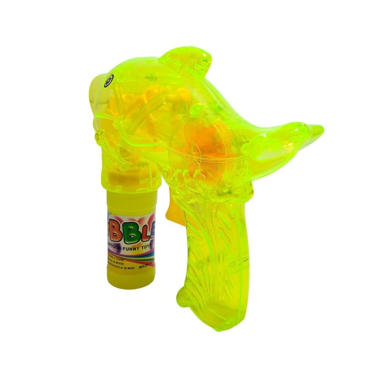 Pistola Burbujera Tiburon Con Luces + Liquido Burbujero