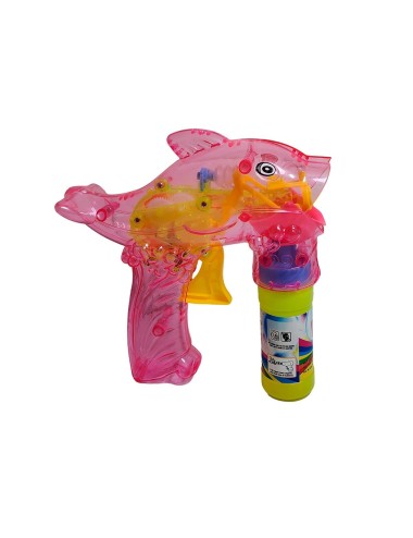 Pistola Burbujera Tiburon Con Luces + Liquido Burbujero