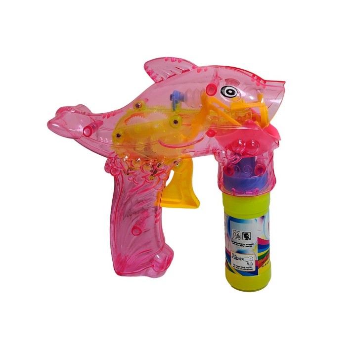 Pistola Burbujera Tiburon Con Luces + Liquido Burbujero