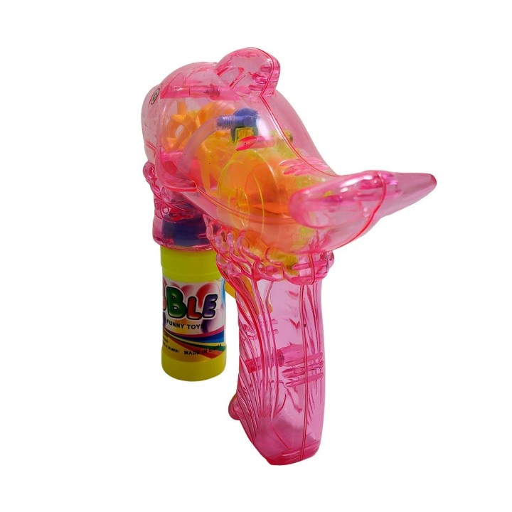 Pistola Burbujera Tiburon Con Luces + Liquido Burbujero